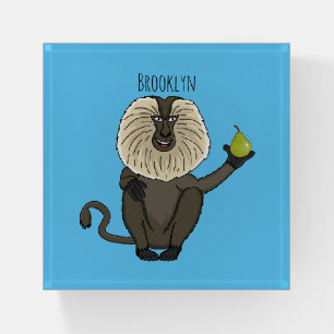 Funny lion tailed macaque monkey cartoon paperweight