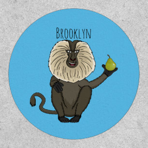Funny lion tailed macaque monkey cartoon patch