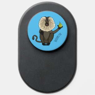 Funny lion tailed macaque monkey cartoon PopSocket