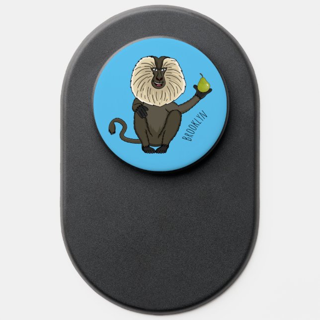 Funny lion tailed macaque monkey cartoon PopSocket (Popsocket)