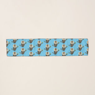 Funny lion tailed macaque monkey cartoon scarf