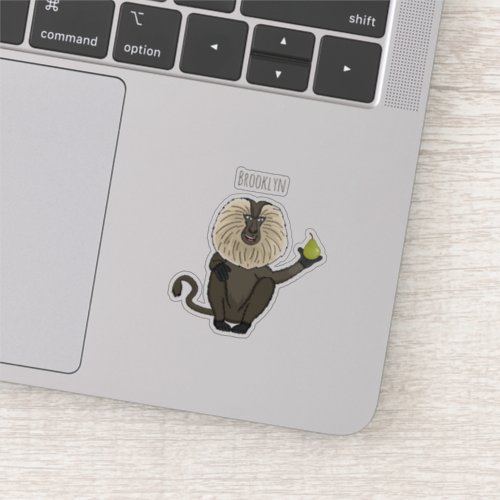 Funny lion tailed macaque monkey cartoon sticker