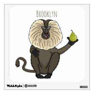 Funny lion tailed macaque monkey cartoon wall decal