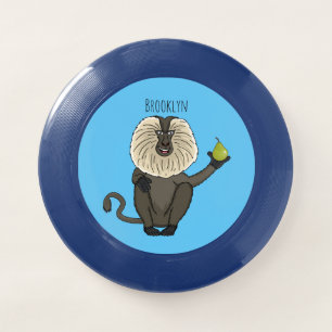 Funny lion tailed macaque monkey cartoon Wham-O frisbee