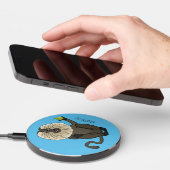 Funny lion tailed macaque monkey cartoon wireless charger (Hand)