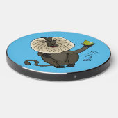 Funny lion tailed macaque monkey cartoon wireless charger (Front 2)