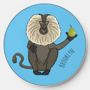 Funny lion tailed macaque monkey cartoon wireless charger