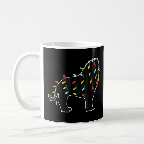 Funny Lion Tree Christmas Lights Xmas Pajama  Coffee Mug