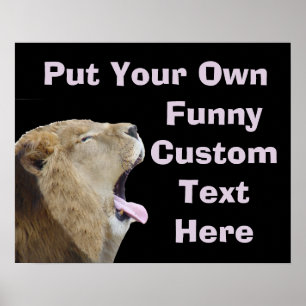 Funny Lion With Tongue Out Poster Print