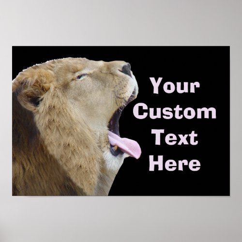 Funny Lion With Tongue Out Poster Print