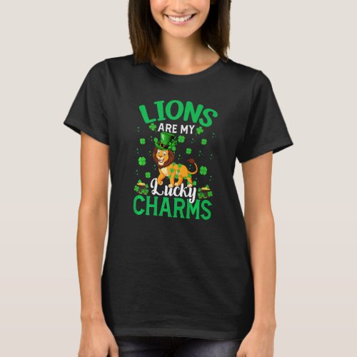 Funny Lions Are My Lucky Charms Lion St Patrick S  T_Shirt