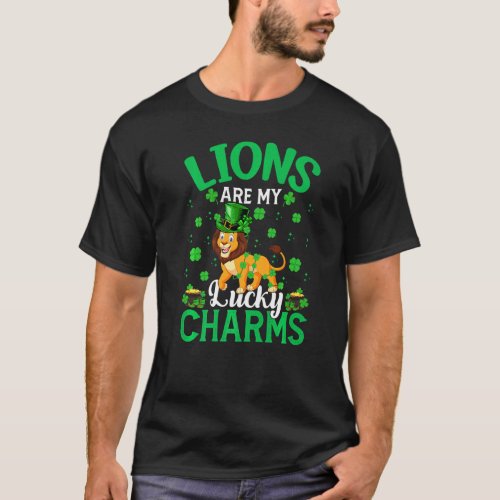 Funny Lions Are My Lucky Charms Lion St Patrick S  T_Shirt