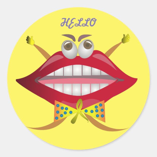 Funny Lip yellow sticker (Front)