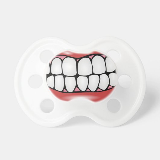 Funny Lips and Big Adult Teeth Baby Soother (Front)
