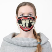 Funny lips bad teeth gum problems cartoon adult cloth face mask (Worn)