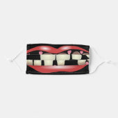 Funny lips bad teeth gum problems cartoon adult cloth face mask (Front, Folded)