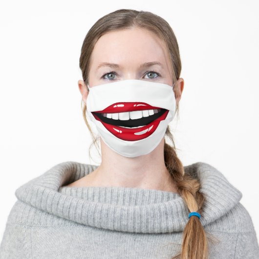 Funny Lips Open Mouth Face Mask (Worn)