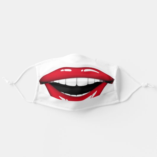 Funny Lips Open Mouth Face Mask (Front, Unfolded)