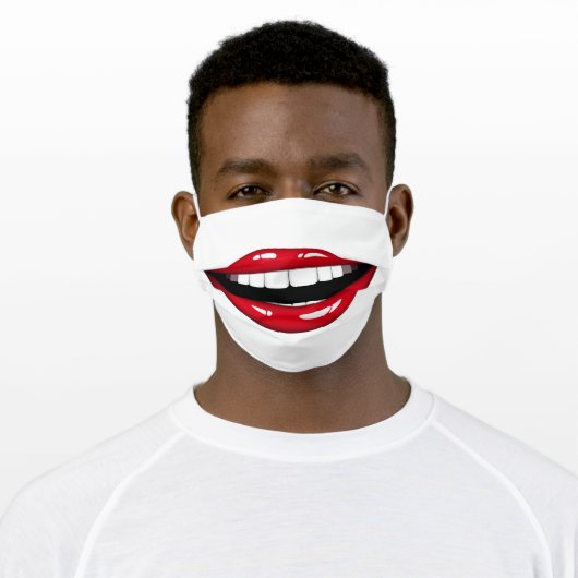 Funny Lips Open Mouth Face Mask (Worn)