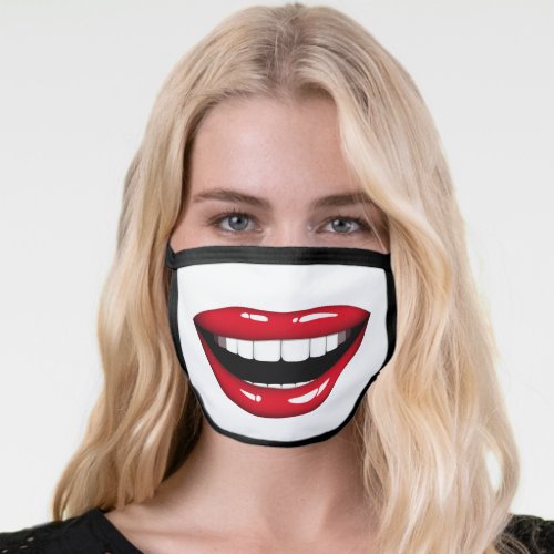 Funny Lips Open Mouth Face Mask