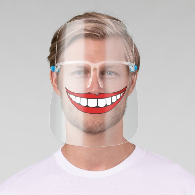 Funny Lips Teeth Mouth Design Face Shield