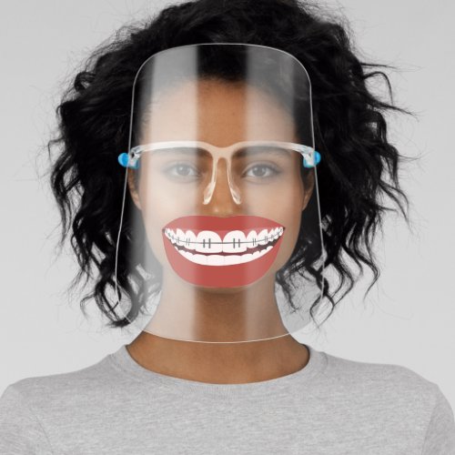 Funny Lips Teeth Mouth Orthodontic Face Shield