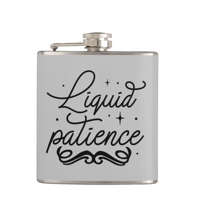 funny liquid word art drinking lovers flask (Front)