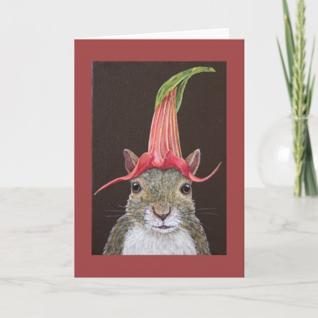 Funny Lisa the squirrel greeting card (Front)