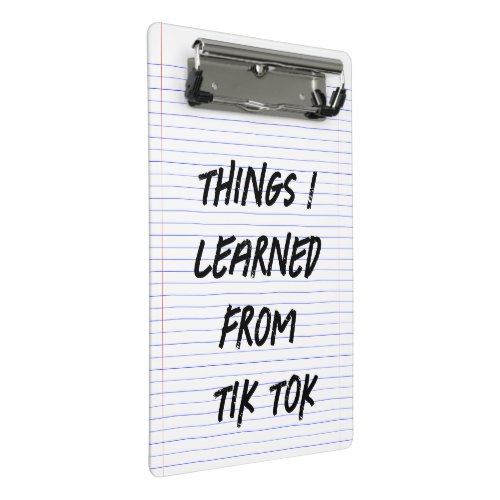 Funny list of things learned from social media  mini clipboard