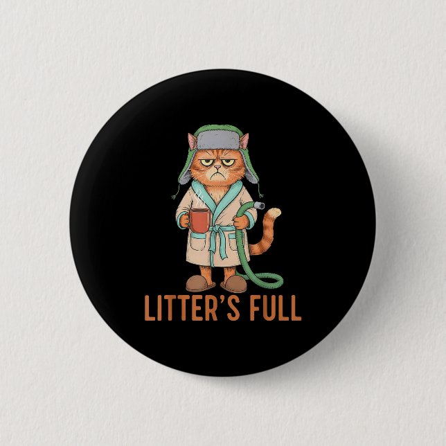 Funny Litter’s Full Cat Parody Cute Cat Lover Chri Button (Front)