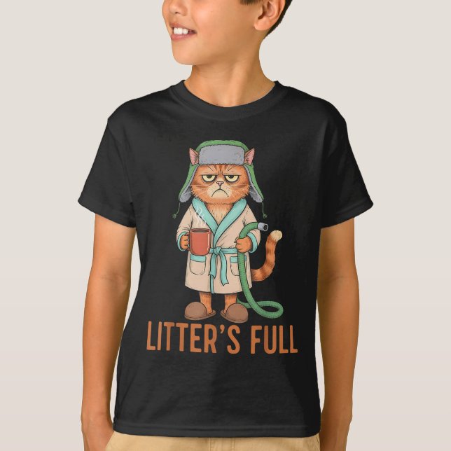 Funny Litter’s Full Cat Parody Cute Cat Lover Chri T-Shirt (Front)