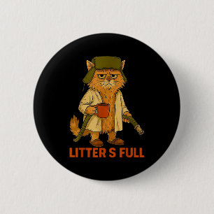 Funny Litter’s Full Cat Parody Shirt Litter’s Full Button