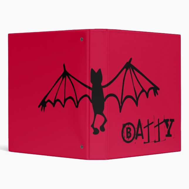 Funny Little Bat - Batty 3 Ring Binder (Background)
