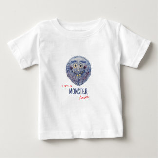 Funny Little Blue Monster Baby T-shirt
