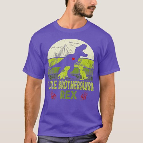 Funny Little Brothersaurus Rex Dinosaur Men Father T_Shirt