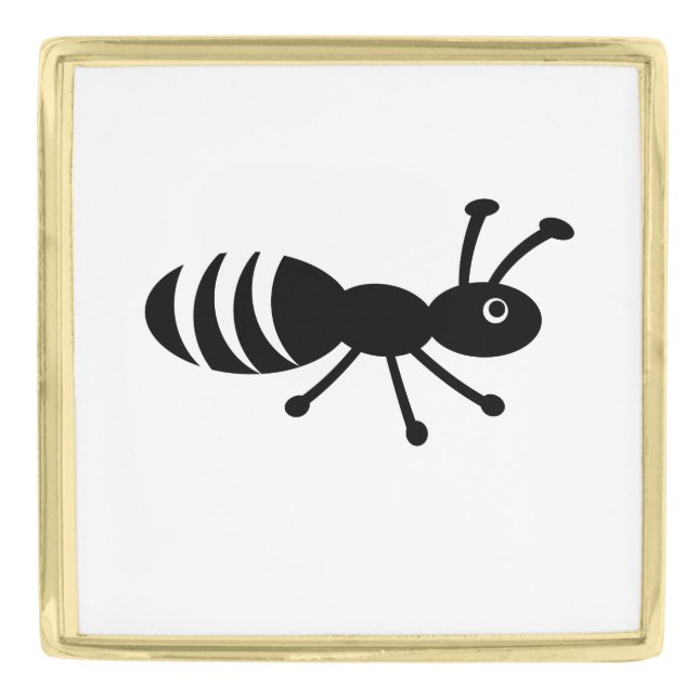 Funny Little Bug - Pest Control Joke Gold Finish Lapel Pin (Front)