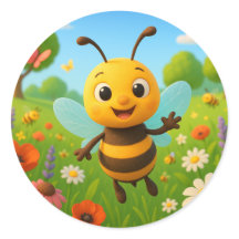 Funny little bumblebee sticker