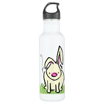 Funny Little Bunny Stainless Steel Water Bottle by kidsonly at Zazzle