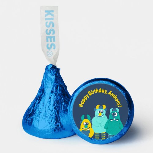 Funny Little Cartoon Monsters Boys Birthday Hersheys Kisses