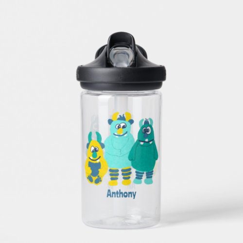 Funny Little Cartoon Monsters Boys Water Bottle