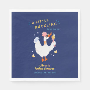 Funny Little Duckling Bath Rubber Duck Baby Shower Napkins