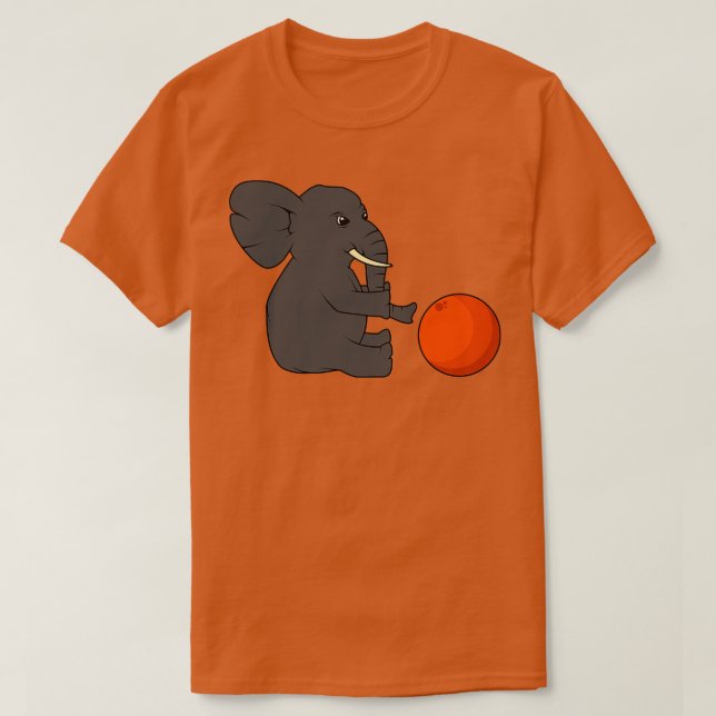 Funny little elephant with a ball T-Shirt (Design Front)