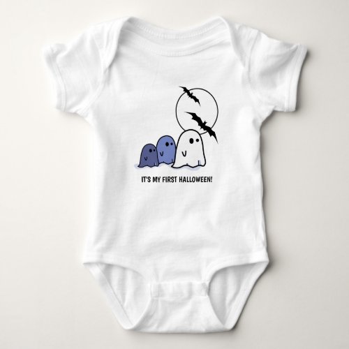 Funny Little Ghosts Baby First Halloween  Baby Bodysuit