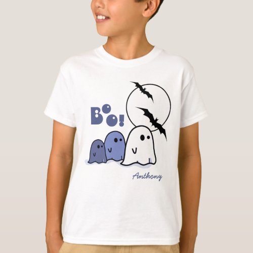 Funny Little Ghosts Custom Name Halloween  T_Shirt
