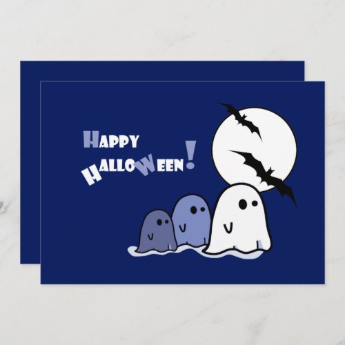 Funny Little Ghosts Halloween Party Invitation