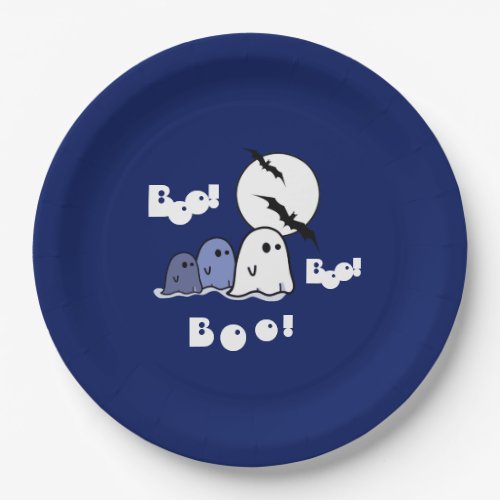 Funny Little Ghosts Halloween Party  Paper Plates