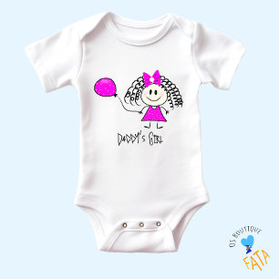 Funny little girl baby bodysuit