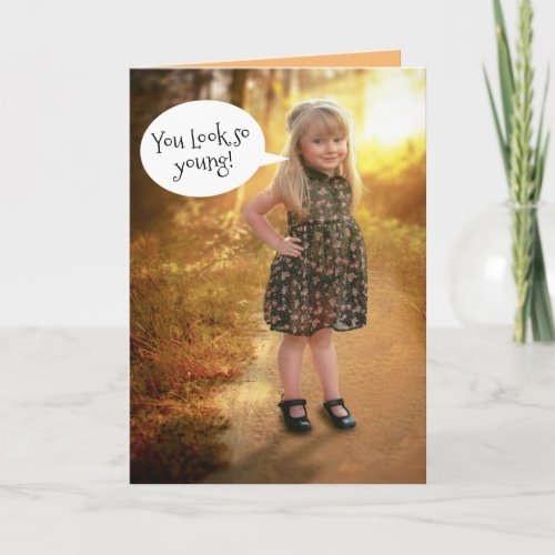 Funny Little Girl_ You Look So Young From Far Away Card
