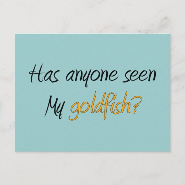 Funny Little Goldfish Gifts Postcard (Front)