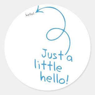 Funny Little Hello Classic Round Sticker